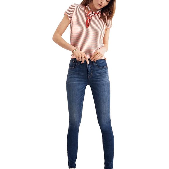Madewell Denim - Madewelll Women Blue Skinny Jeans 10” High- Rise Sz 24 Zipper And 5 pickets
